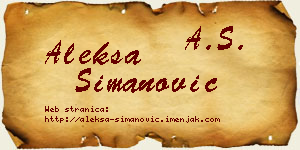 Aleksa Simanović vizit kartica